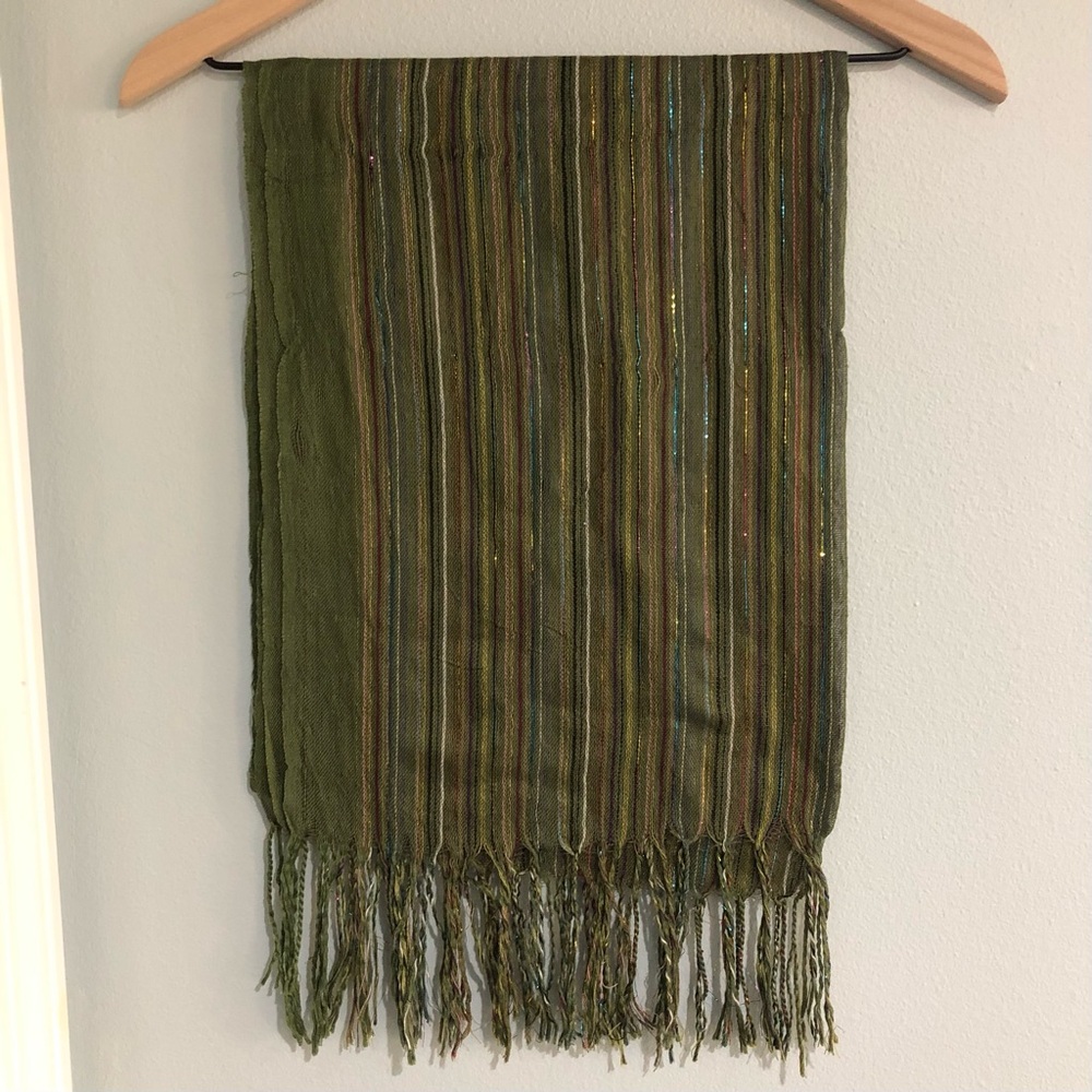 Lovely Sparkly Olive Green Scarf from Uganda
